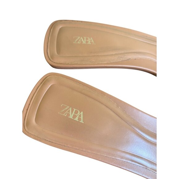 Zara Womens Clear Strap Square Toe Mule Heels Size 11.5 - Picture 10 of 11